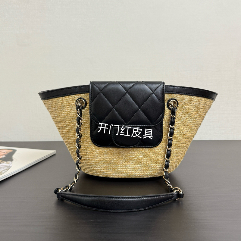 26C Early Spring New Raffia Woven Bag, Vegetable Basket, Straw Bag, Chain Shoulder Bag, Underarm Beach Bag 26C Early Spring New Raffia Woven Bag, Vegetable Basket, Straw Bag, Chain Shoulder Bag, Underarm Beach Bag