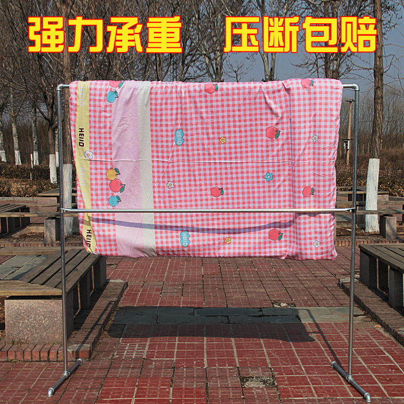 Galvanized water pipe steel pipe drying rack Floor hanging rack Outdoor balcony simple single and double drying rod drying clothes rack