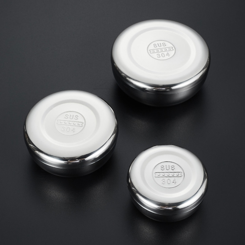 304 stainless steel food sample box kindergarten school sample box canteen kitchen vegetable box with lid round