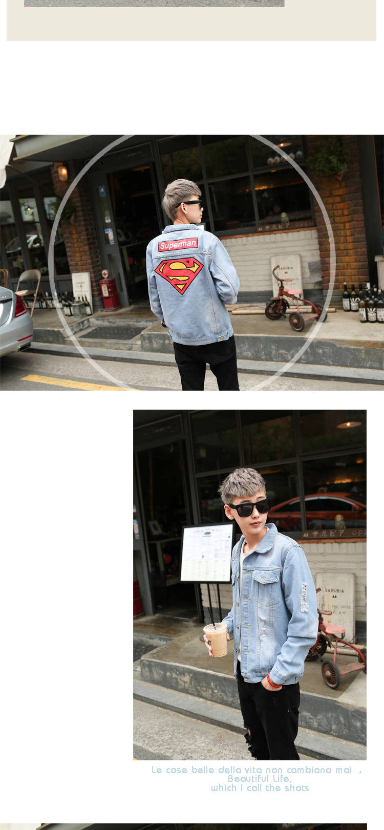 Mùa xuân và Mùa Thu Nam Áo Khoác Mỏng Áo Khoác Hàn Quốc Slim Sinh Viên Bình Thường Denim Jacket Trendy Joker