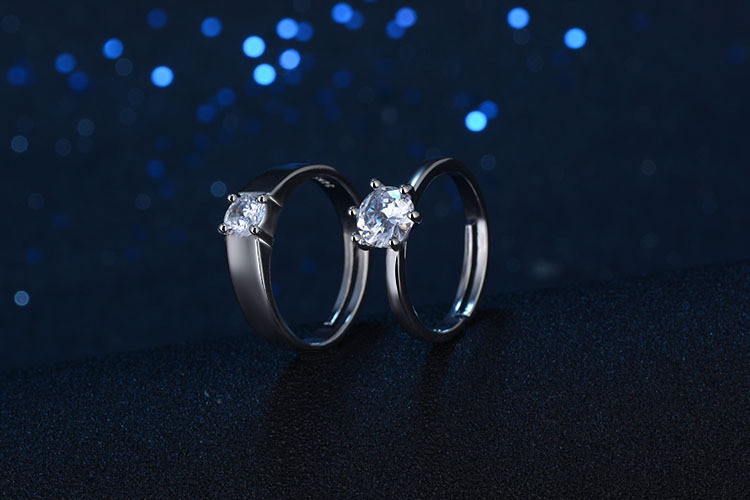 Nhẫn cưới một cara Nhật Bản và Hàn Quốc Cặp vợ chồng nam nữ nhẫn một cặp nhẫn cưới mô phỏng mở nhẫn điều chỉnh nhẫn pandora