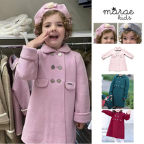 Ranyupu Marae AW22 Girls Wool Coat Mid-Length Pure Wool Warm Jacket
