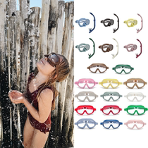 Ranyupu petites pommes new summer childrens parent-child style diving goggles swimming goggles and snorkel combination