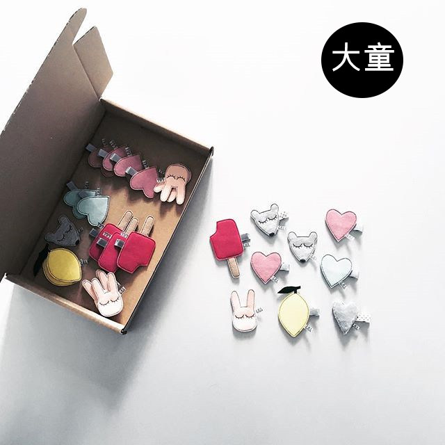 Natural Fish Paving Children Handmade Cloths Hair Clip Headwear Size Children Mushrooms Apple Dragonfly Sun Balloon Child Anecs