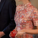 满庭芳 Ципао, вечернее платье, легкое свадебное платье, коллекция 2023