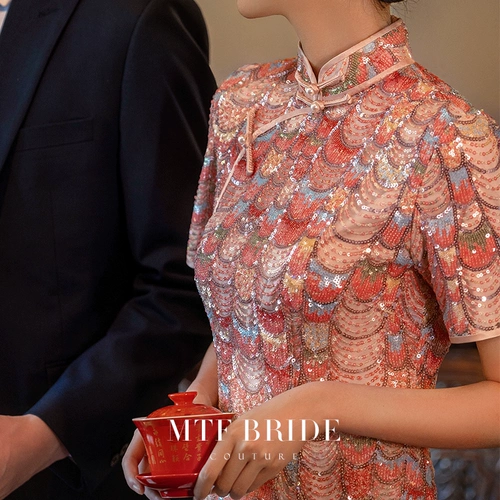 满庭芳 Ципао, вечернее платье, легкое свадебное платье, коллекция 2023