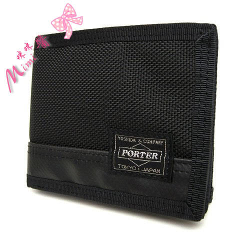 Japan Yoshida Porter HEAT Japan made fashion black retro short wallet 703-07976