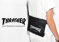 Japan THRASHER flame classic LOGO men and women couples casual shoulder messenger bag Japanese version