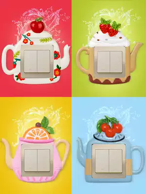 Switch stickers decorative wall stickers 3d three-dimensional frame protective cover living room home creative personality lamp frame kitchen resin