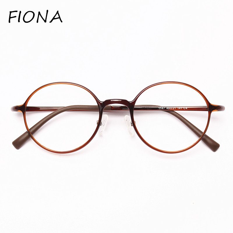 Myopia glasses frame round frame with nose bridge Plastic steel ultra-light retro Korean glasses frame round small frame tr90 low nose bridge