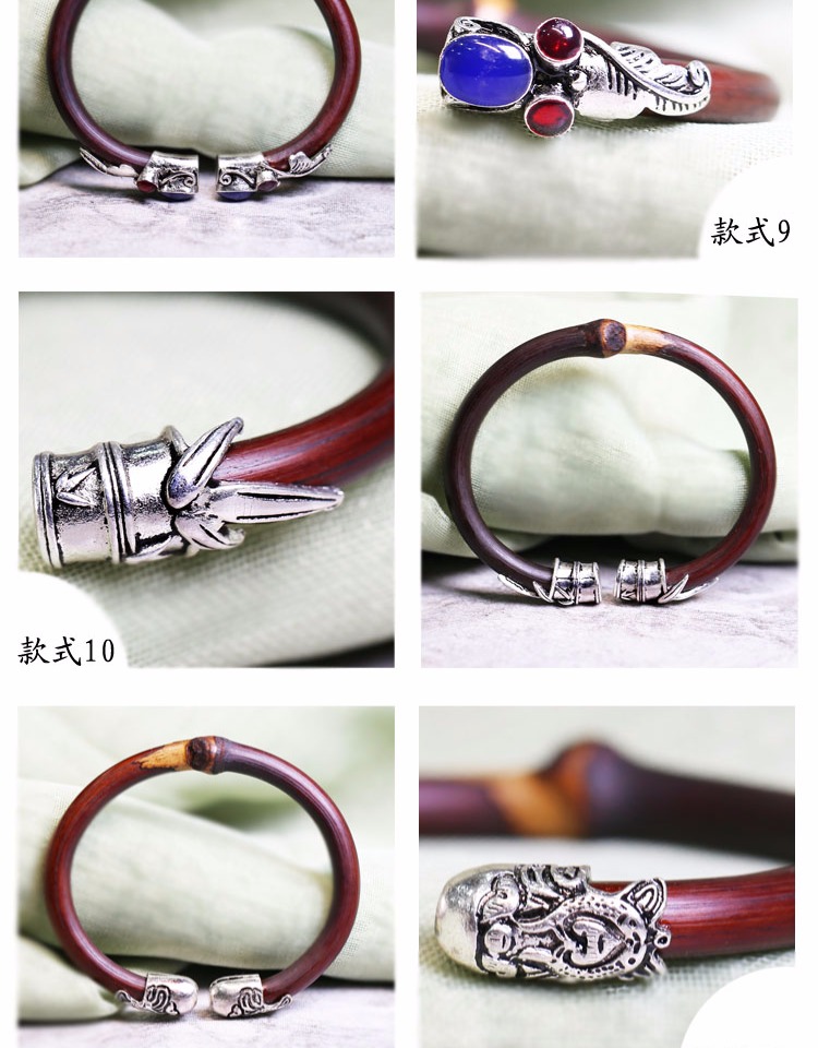 Cây Huaxi mơ Tây Tạng gà máu nho nữ túi xách bạc đeo tay Shannan phần lễ hội nho gốc không có nút thắt gỗ trang sức người yêu - Vòng đeo tay Cuff vòng đeo tay nữ