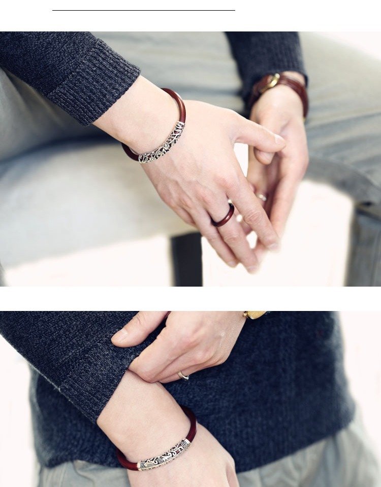 Huaxi Tree Dream Spatholobus Bracelet Cặp đôi Không có Lễ hội Nam Bản gốc Mây Mây Tây Tạng Vòng tay Nữ trang trí Lễ hội thạch anh tóc đen