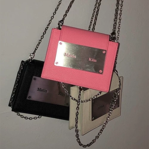 Цепь, маленькая помада, наушники, кошелек, сумка через плечо, Южная Корея, из натуральной кожи