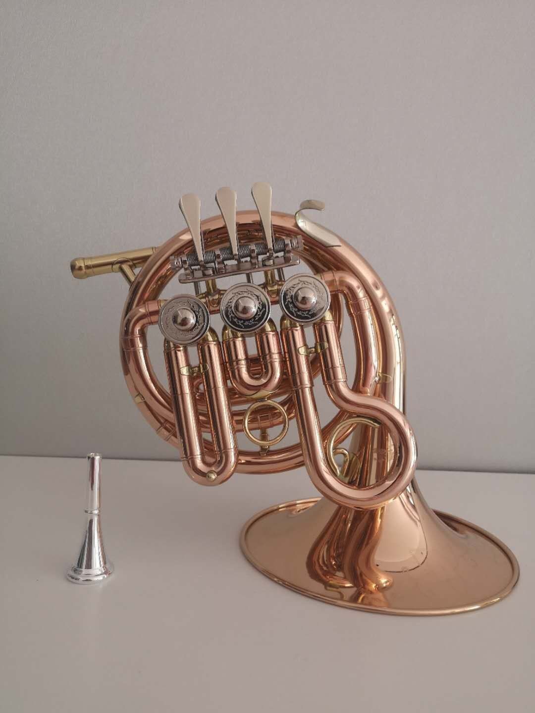 ミニチュアフレンチホルン（純リン青銅彫刻）プロ仕様ミニチュアフレンチホルン（B♭調）