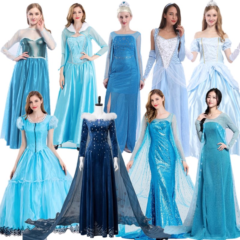 Halloween Cosplay Princess Sissi Performance Dress Adult Alice Elsa Frozen Stage Costume Halloween Cosplay Princess Sissi Performance Dress Adult Alice Elsa Frozen Stage Costume