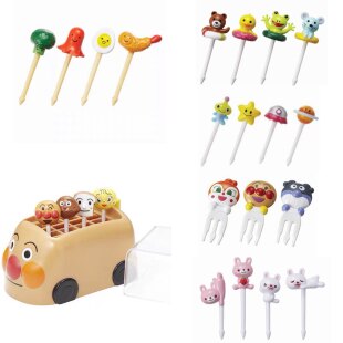 Куплена из Японии, детский мультяшный зверек TORUNE Anpanman, вилка для фруктов, набор для бенто, выбор фруктов.