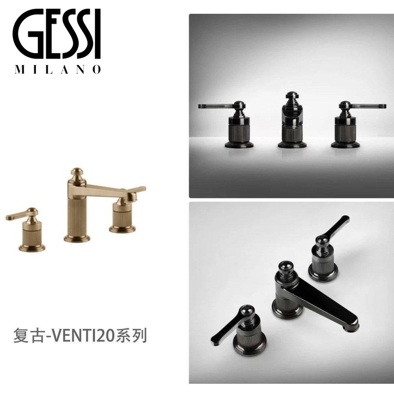 Italian Gessi All-Copper Hot and Cold Water Faucet European Retro Venti20 Washbasin Faucet Italian Gessi All-Copper Hot and Cold Water Faucet European Retro Venti20 Washbasin Faucet