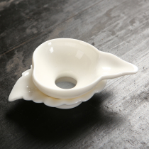 Tea filter gauze ultra-fine ceramic Dehui white porcelain lamb Jade large simple personality household kung fu tea accessories