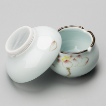 Tea filter ceramic hand-painted blue and white porcelain Jingdezhen filter tea compartment non-woven tea ceremony accessories kung fu tea set