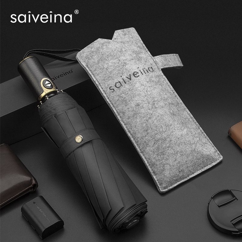 Sevina automatic umbrella for men and women, both rainy and sunny, large folding umbrella, super wind-resistant double-person business umbrella