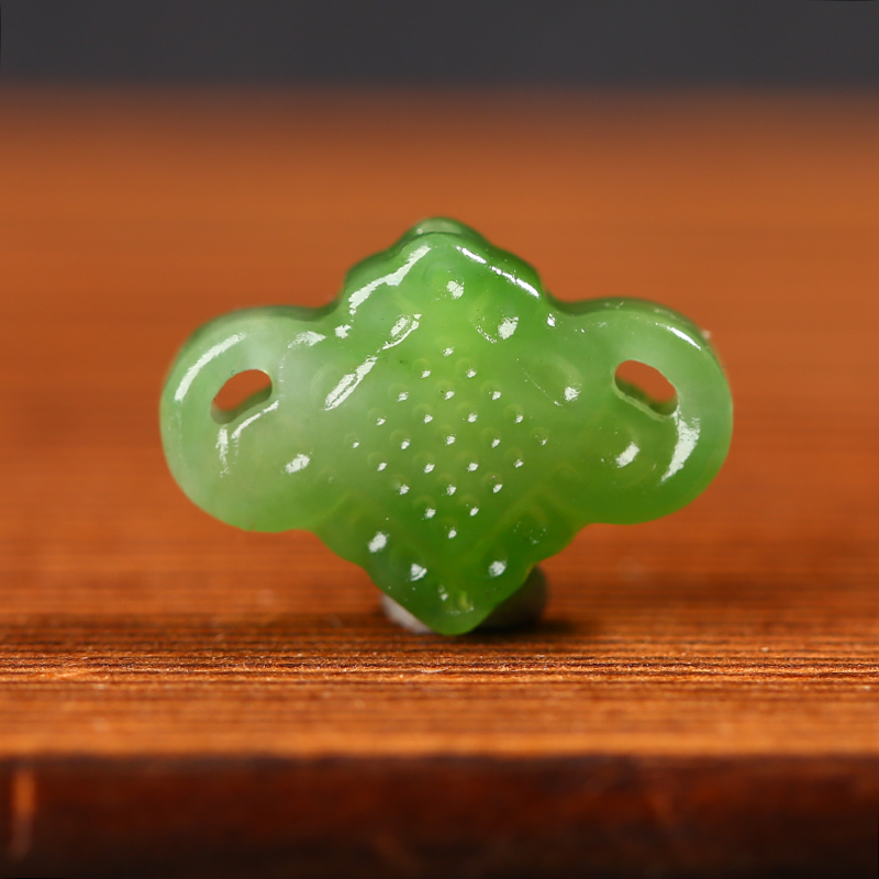 Natural Russian Hetian jade jasper Chinese knot back cloud jasper small accessories diyDIY hand necklace universal buckle