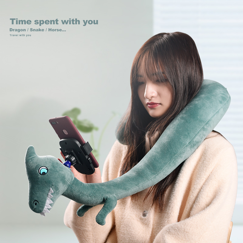 Creative U-shaped pillow cervical spine protection cute U-shaped lazy giraffe mobile phone frame hanging neck neck headrest