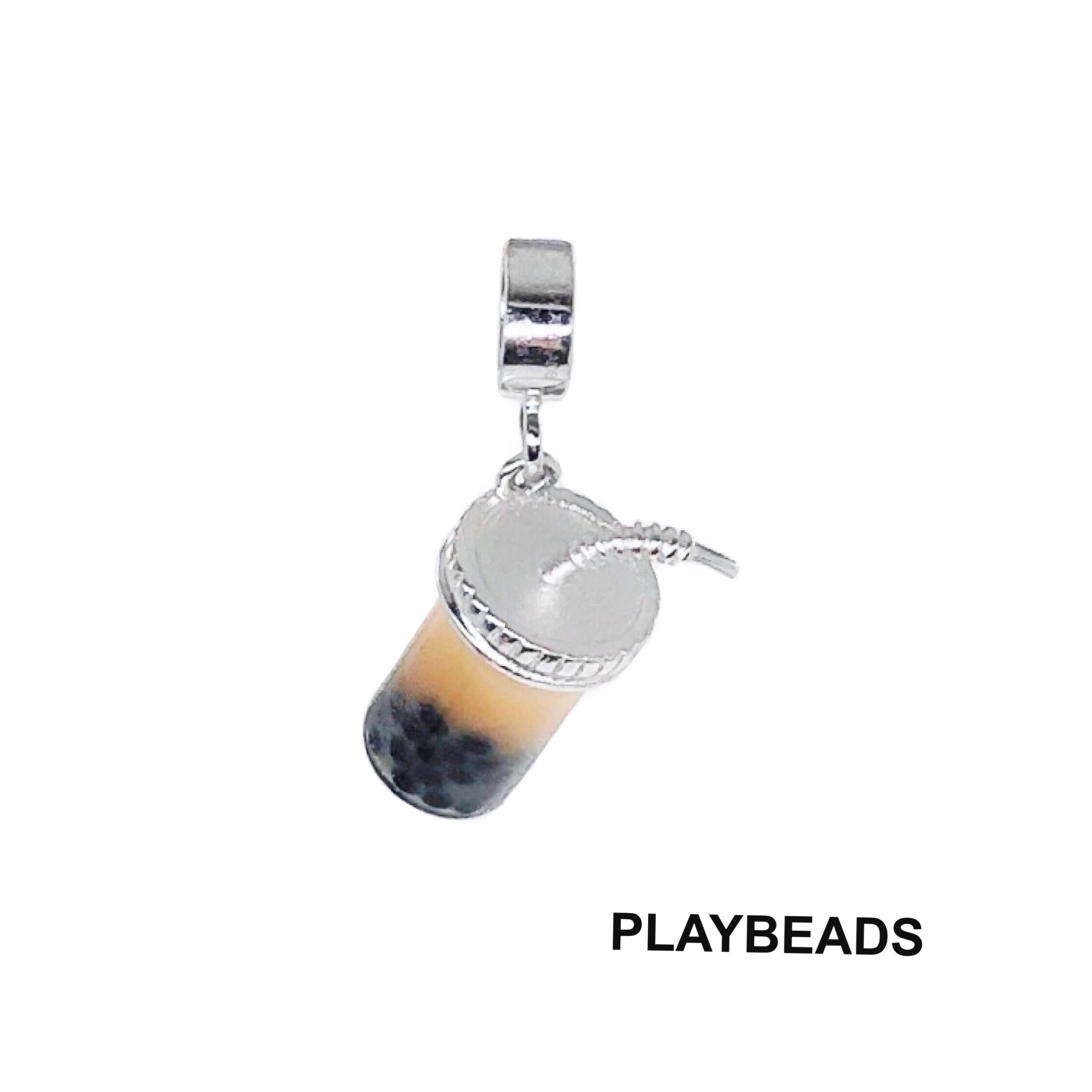 PLAYBEADS originally designed JUNKFOOD series S925 pure silver string of bead jewelry handick milk tea