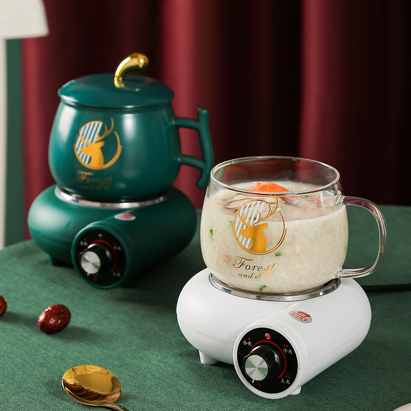 Intelligent portable multifunctional ceramic health preserving cup glass electric saucepan mini office special heating cooking porridge theorizer