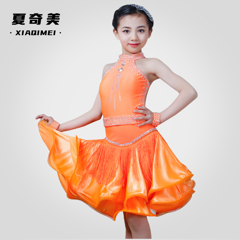 Toddler Latin dance competition flower suit with precisely acting suit professional children acting out of a diagonal shoulder lumbar stream suskirt