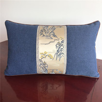 New Chinese style solid wood sofa waist pillow car waist cushion office rectangular retro style mahogany chair pillow