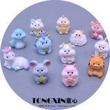 Мультфильм -моделирование милые маленькие животные крысы, корова, кроличья драконная змея, овца, геферд, собаки, собаки, собаки, модель зодиака -модель