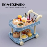 Милый семейный кукольный домик, маленькая игра с едой, тележка, вагон-ресторан, модель автомобиля, фигурка, игрушка