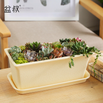 Uncle pot balcony planting cauliflower potted meat platter rose garden vegetable thickened rectangular plastic flower