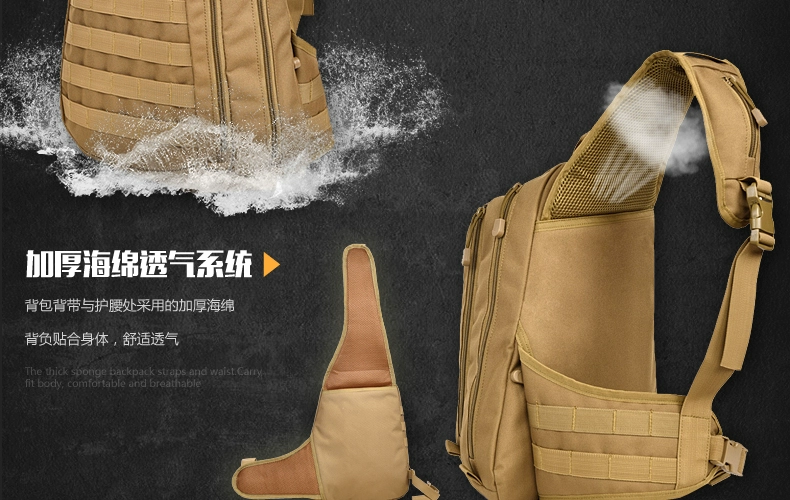 Thể thao và giải trí ngoài trời không thấm nước vai tam giác túi công suất lớn cưỡi ba ​​lô chiến thuật du lịch đam mê quân sự Messenger túi nam