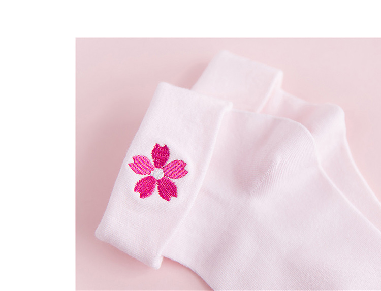 Hoa anh đào Nhật Bản thêu hoa mùa xuân và mùa hè vớ cotton trong vớ cô gái quần áo khô dễ thương ngọt ngào - Vớ bông vớ bông