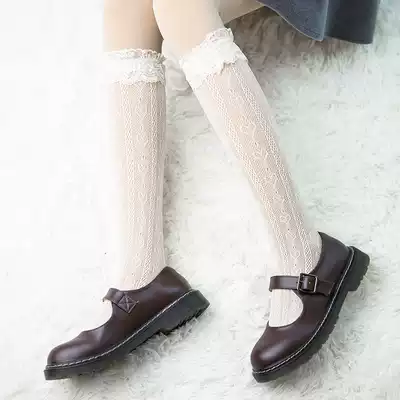 Customized Japanese Lolitas lace lace hollow bubble socks JK academic style thin maid calf socks