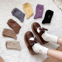 First edition of the day Faculty JK Teenage Girl Cute Cartoon Embroidered Lace Heaps of Silo Socks Student Uniform 100 lap