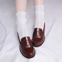 The uniform of the uniform 100 lap) One edition of Honest Heart Out of JK Teenage College Wind Cotton Hollowed-out Hemming Pile Socks