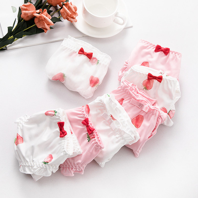 Strawberries 100 % summer milk wear lightly low waist girl lace lace lace for a short time