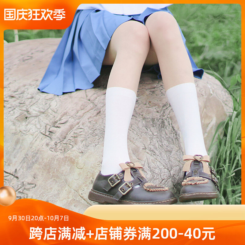 Japanese JK uniform summer ultra-thin fake calf socks solid color tube socks students wild stitching velvet stockings
