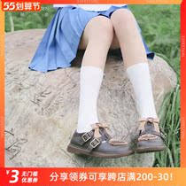 Day Department JK Uniform Summer Ultra-slim Calf Socks Pure color Middle cylinder Sox students 100 lap splicing days goose down silk stockings