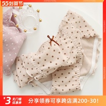 First edition of the day Faculty Light comeback Guppo Point Girl Pure Cotton Underwear Polo Dot Sweet middle school students Low waist triangle