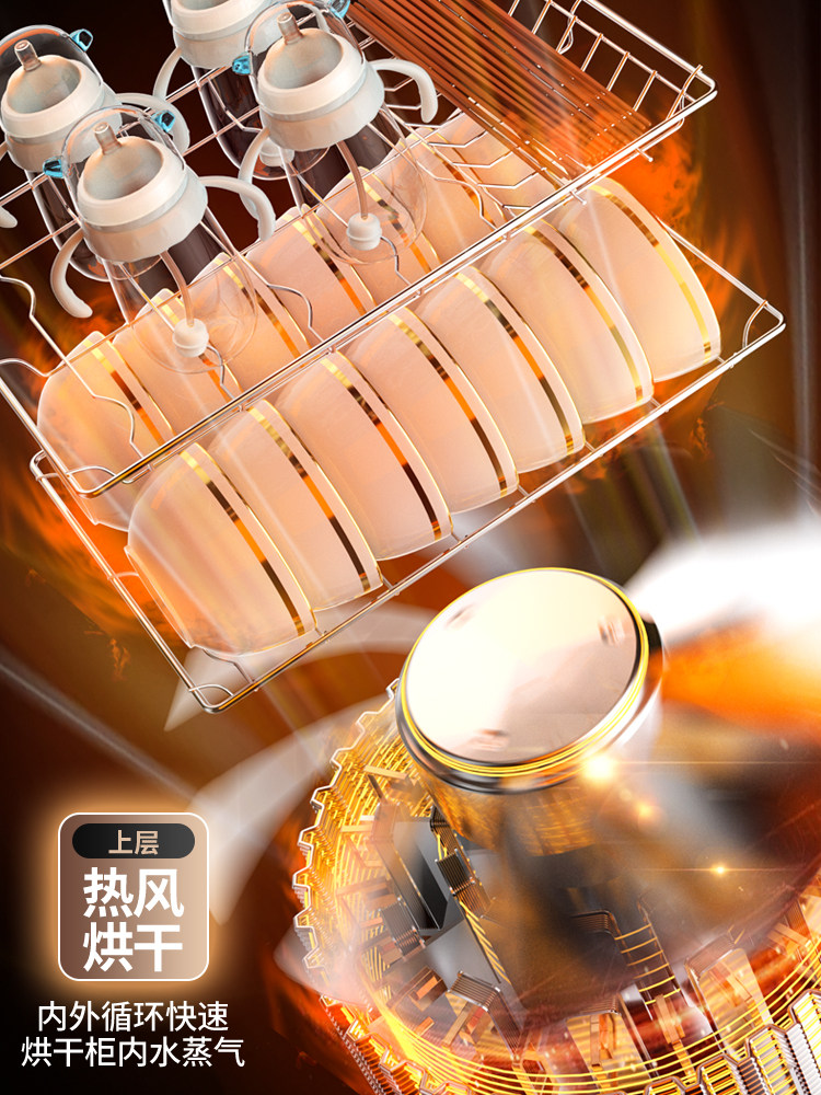 Haotaitai Disinfection Cabinet, Small Household Vertical Type for Kitchen, Commercial Use in Restaurants, No-Drainage, Suitable for High-Temperature Disinfection of Dish Cabinets