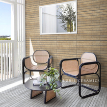 Six Bay Horizontal Stripes 300X600 Wood Grain Brick Tile Background Wall Imitation Ancient Brick Outdoor Wall Brick Courtyard Balcony Floor Tiles