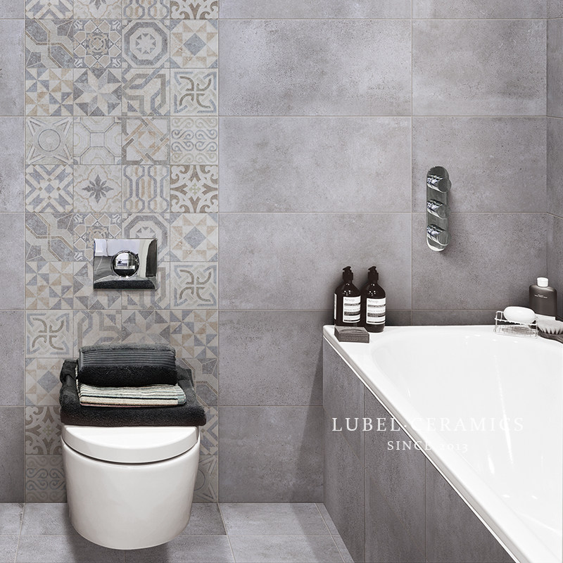 High-grade Grey Cement Brick Tiles 600 Antique Brick Living Room Floor Tiles Kitchen Make-up Room Toilet Wall Brick Balcony