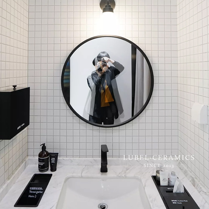 Ceramic White Mosaic Tile Kitchen Floor Tiles Wall Tiles Bathroom Toilet Fish Pond Bath Black Pink Gray