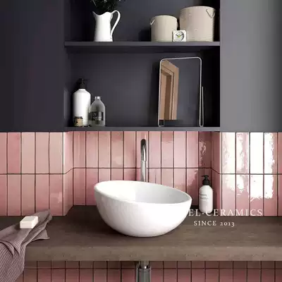 Retro handmade square tiles ins net red background wall tiles Dining room bathroom powder room kitchen wall tiles glossy green