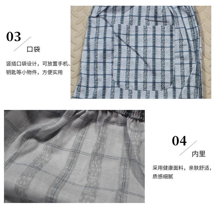 Mùa xuân và mùa thu dệt cotton quần pyjama nam quần lớn trẻ em trung và già già điều hòa không khí quần nhà lỏng XL