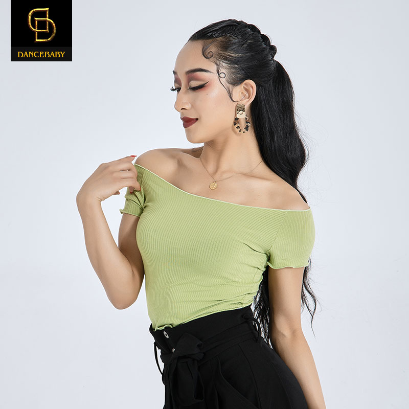 dancebaby Latin dance suit practice suit women's new short-sleeved dance clothes professional dance suit top ZD240