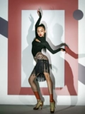 DanceBaby Latin Dance Service Service Женская осень и зимняя танцевальная одежда Новая профессиональная танцевальная одежда топ ZD239